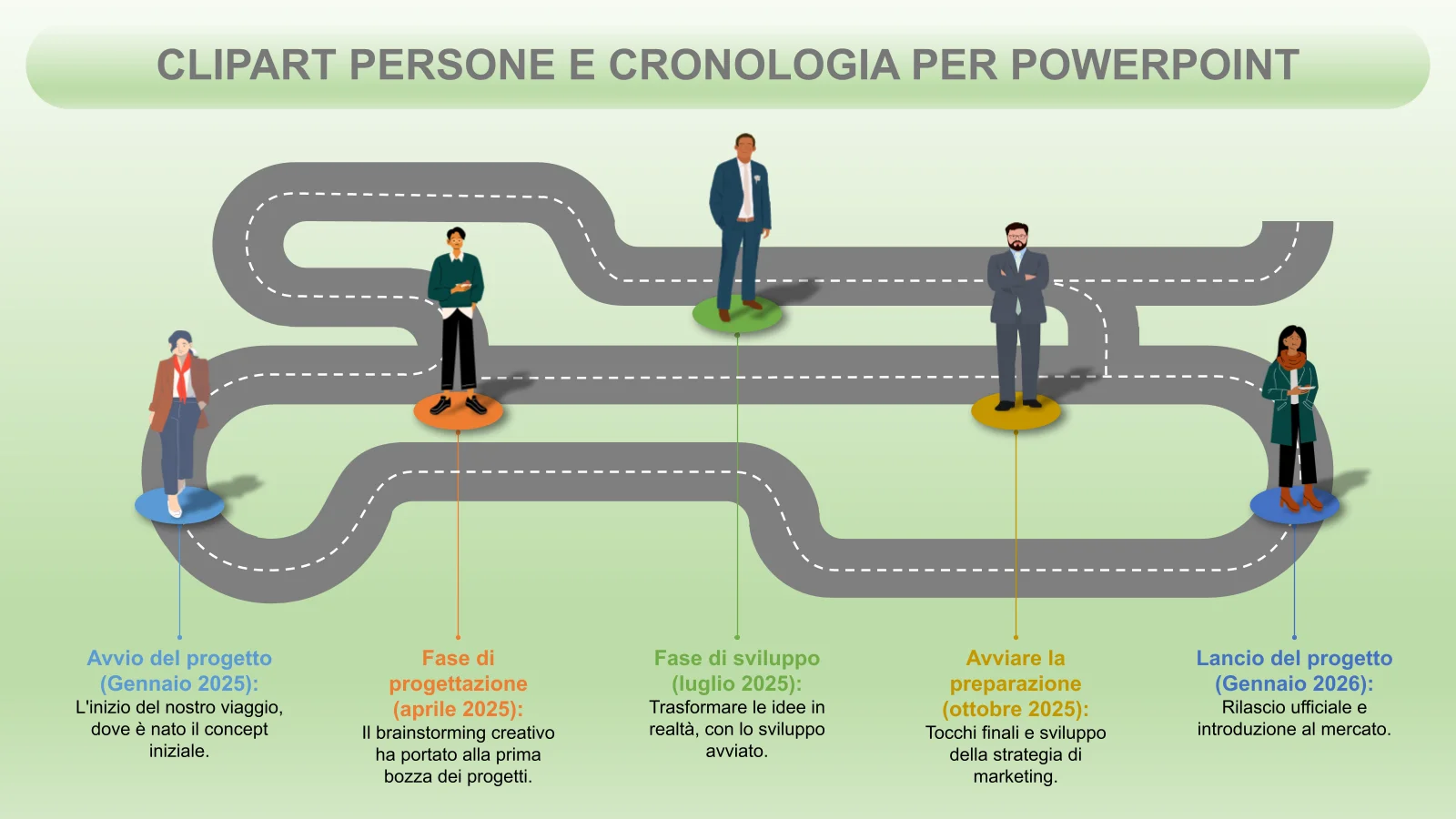 Clipart della cronologia delle persone per PowerPoint - Design moderno