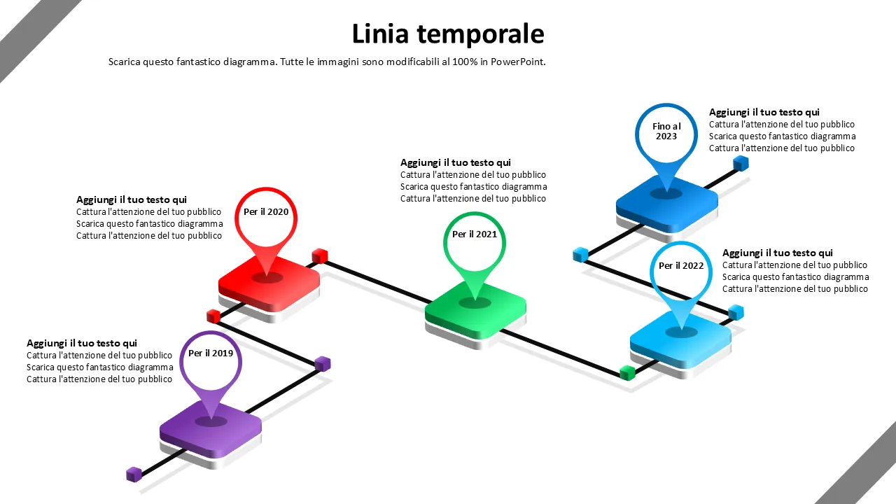 Cronologia sequenziale lineare con anni diapositive PowerPoint per presentazioni aziendali