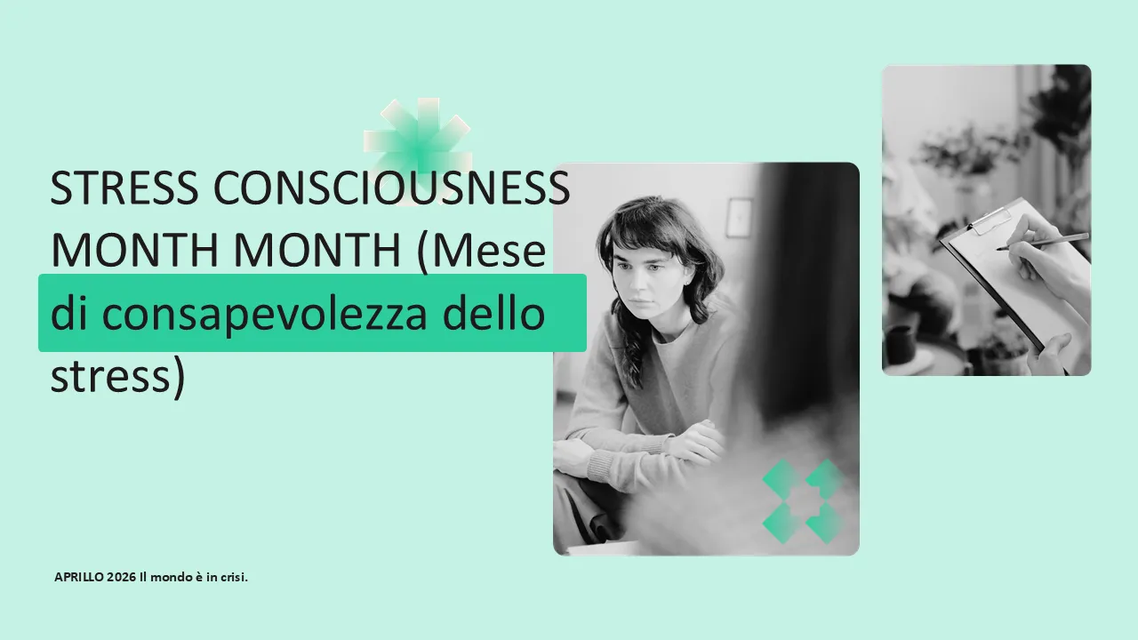 Diapositive del mese della sensibilizzazione allo stress per presentazioni aziendali