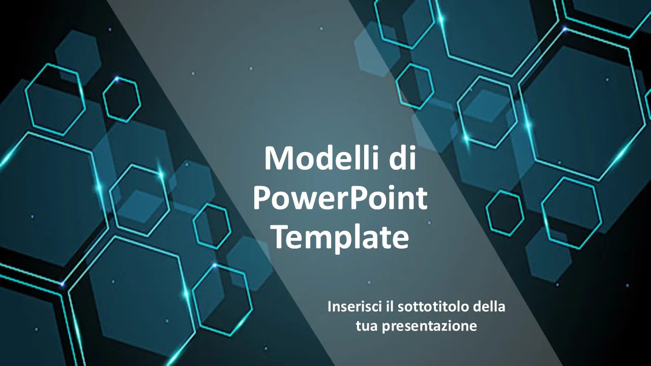 Modelli PowerPoint astratti di esagoni Hi Tech per presentazioni aziendali