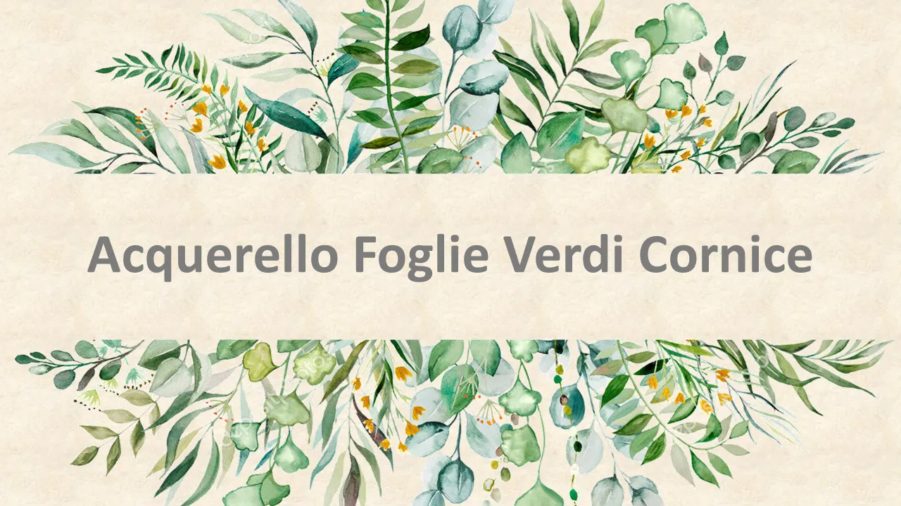 Modelli PowerPoint di cornici di foglie verdi dell'acquerello per presentazioni aziendali