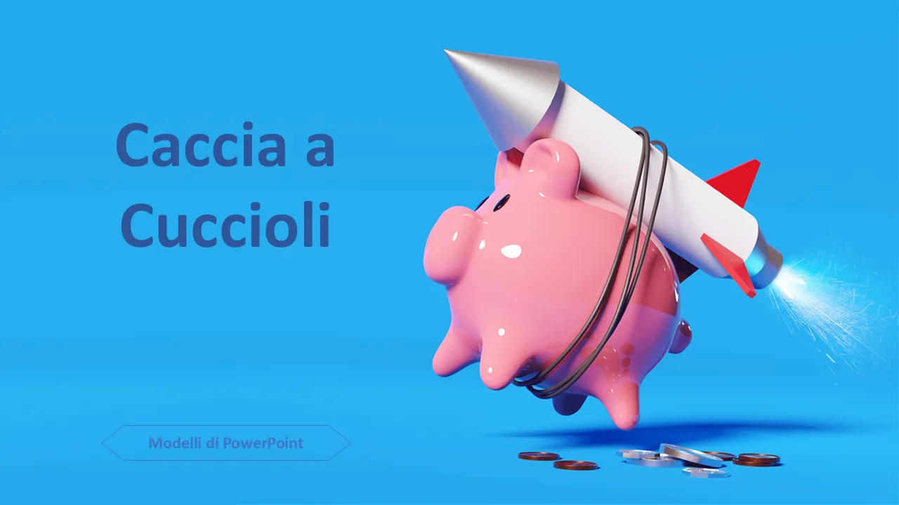 Modelli PowerPoint di Piggy Bank Rocket per presentazioni aziendali