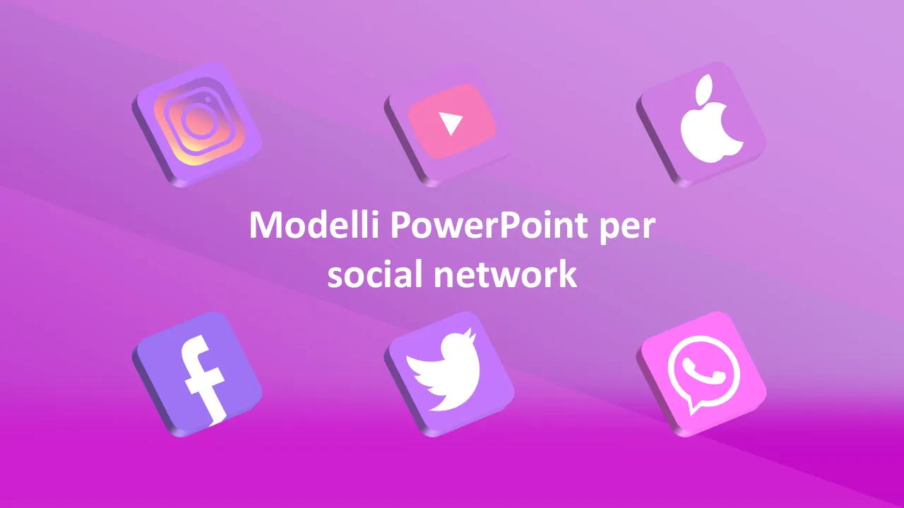 Modelli PowerPoint di social media network per presentazioni aziendali