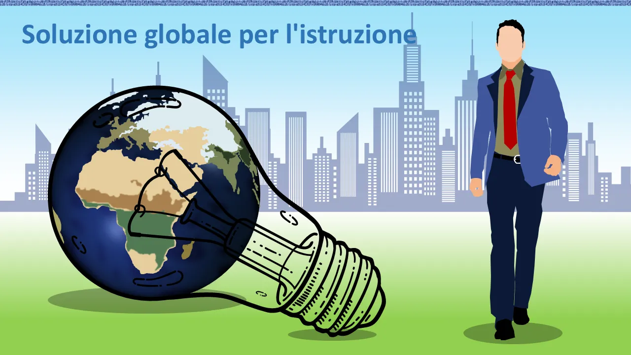 Modelli PowerPoint di soluzioni educative globali per presentazioni aziendali