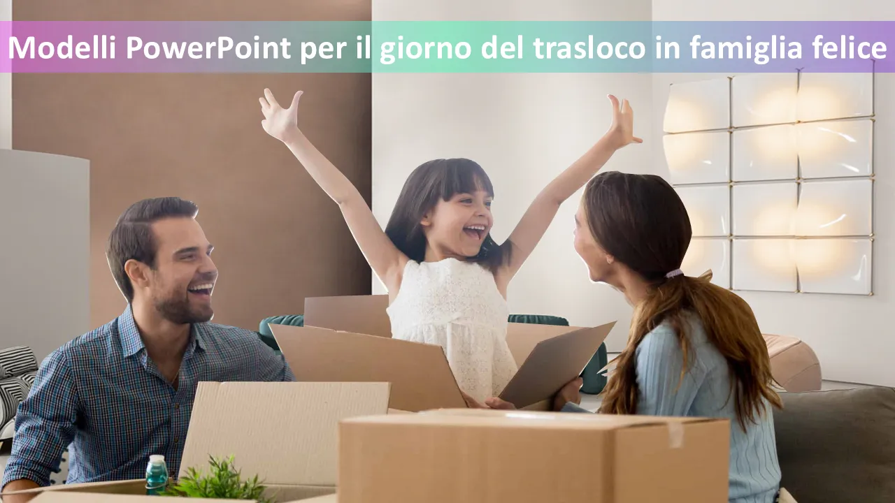 Modelli PowerPoint per il giorno del trasloco della famiglia felice per presentazioni aziendali