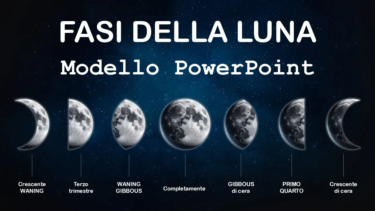 Modello PowerPoint di fasi lunari per presentazioni aziendali
