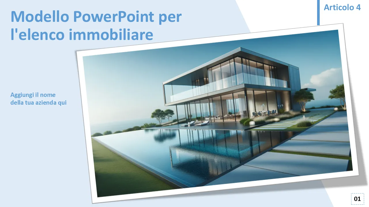Modello PowerPoint per inserzioni immobiliari per presentazioni aziendali