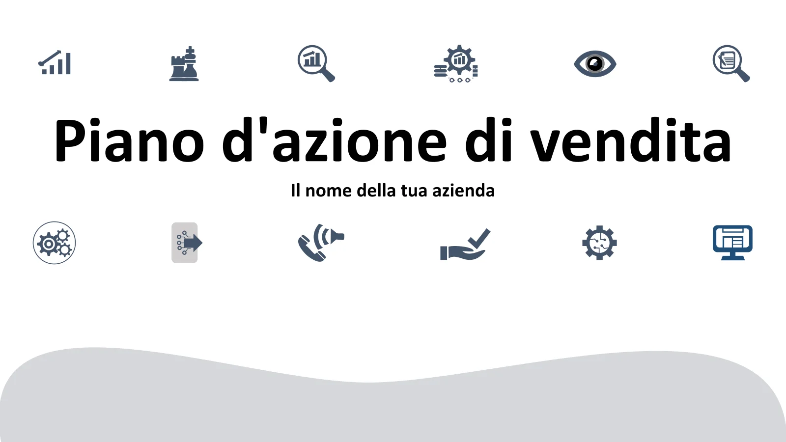 Modello PowerPoint per piano d'azione di vendita per proposte e analisi