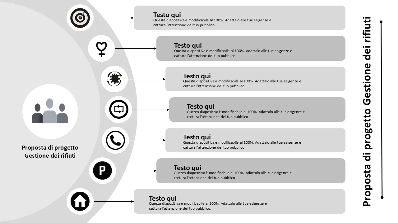 Modello PowerPoint per proposta di progetto di gestione dei rifiuti