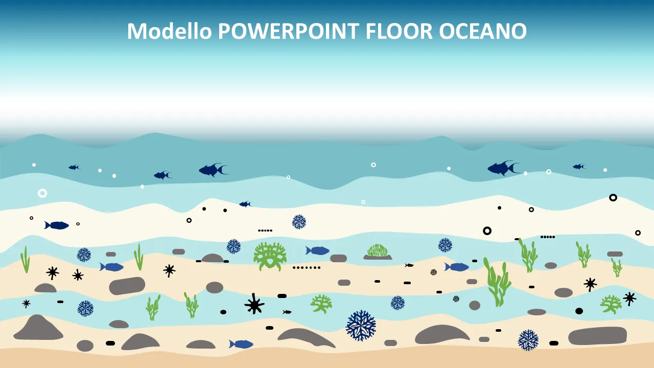Modello PowerPoint sul fondale oceanico per presentazioni aziendali